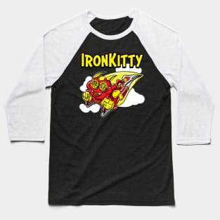 Iron Kitty rocketing through the sky Baseball T-Shirt